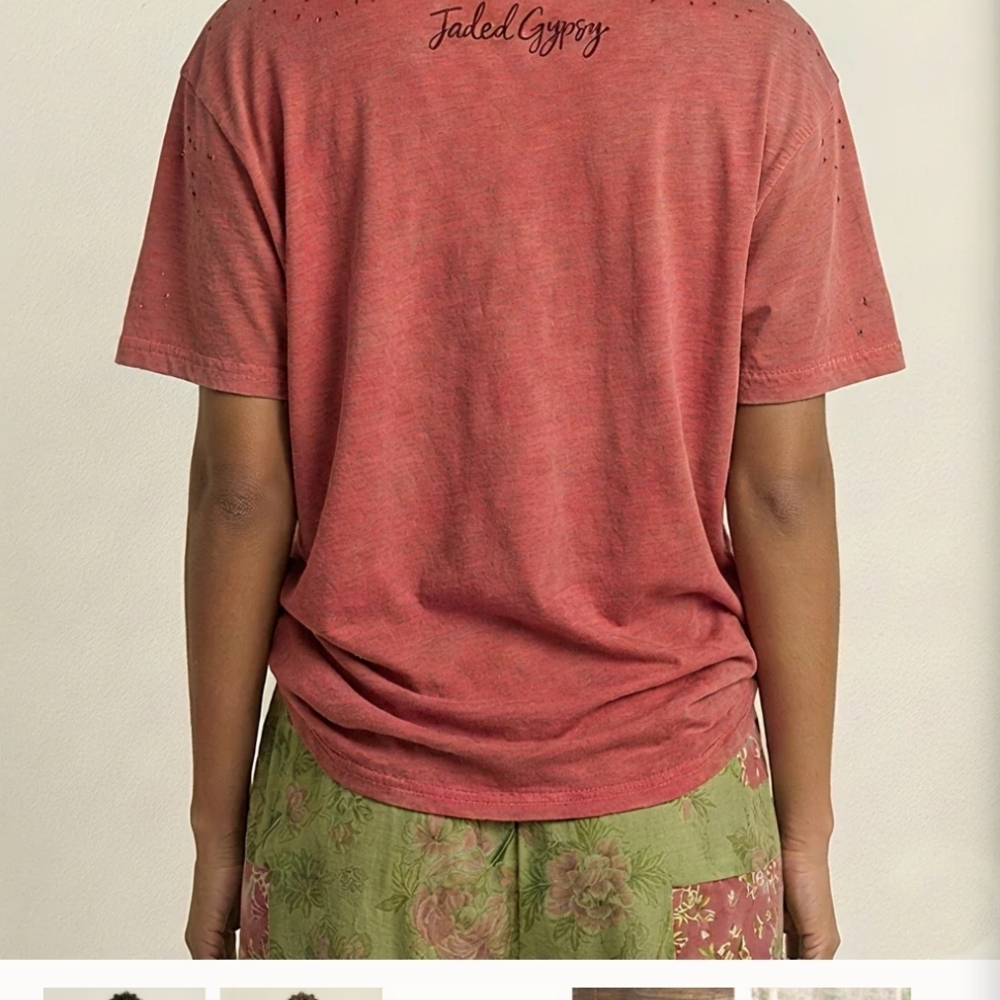 ***1 LEFT, S/M***NEW Jaded Gypsy Solar Burst Wine Moon Dance Tee - Picture 5 of 5